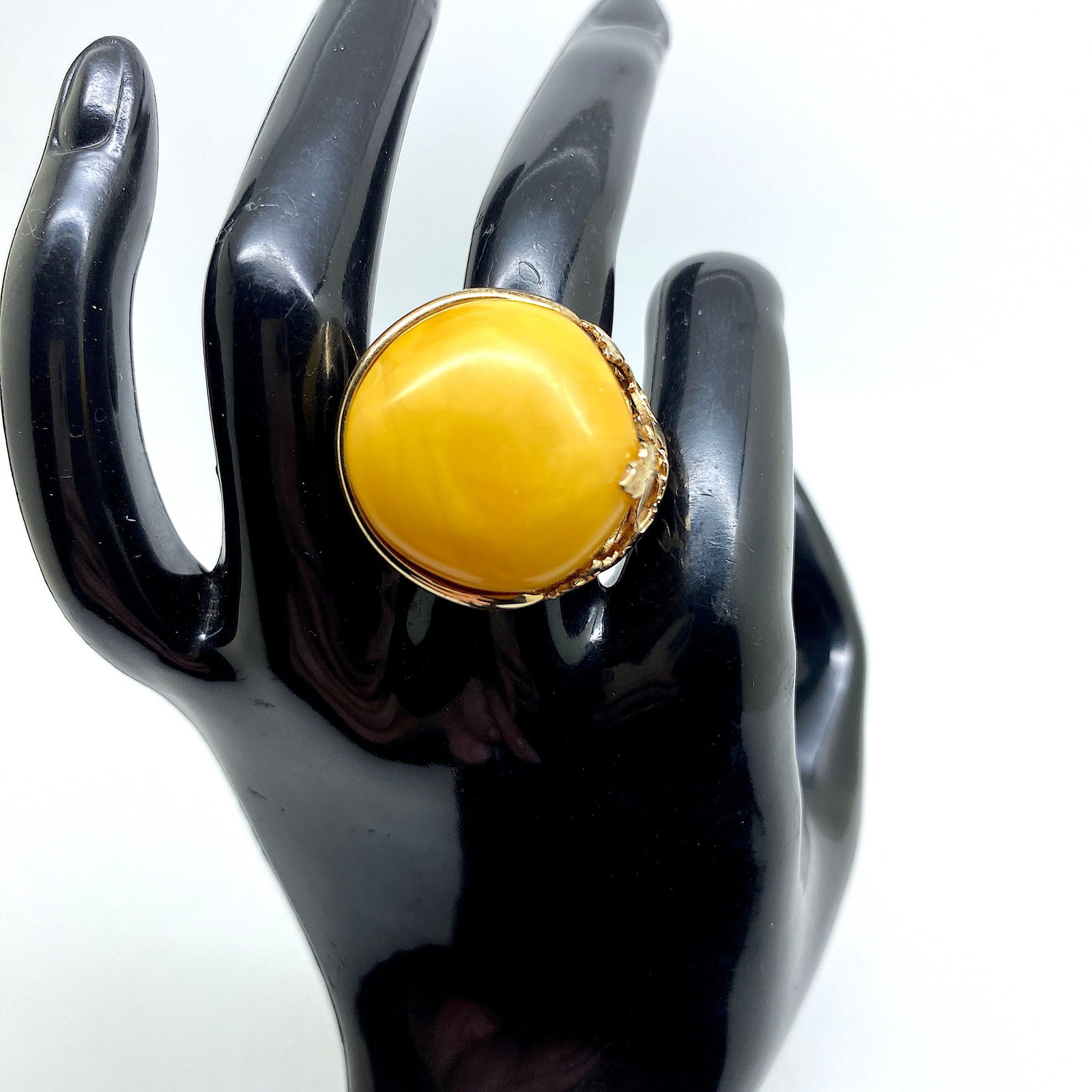 Unique and Adjustable Amber Ring - 7