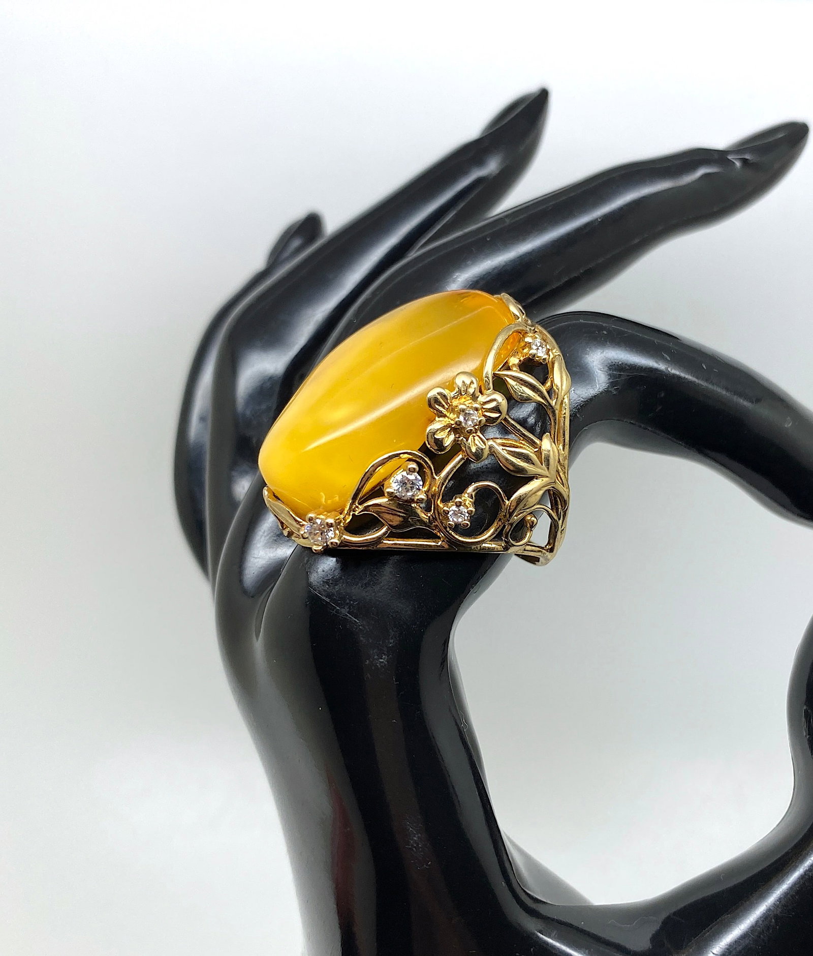 Adjustable Amber Ring - 3