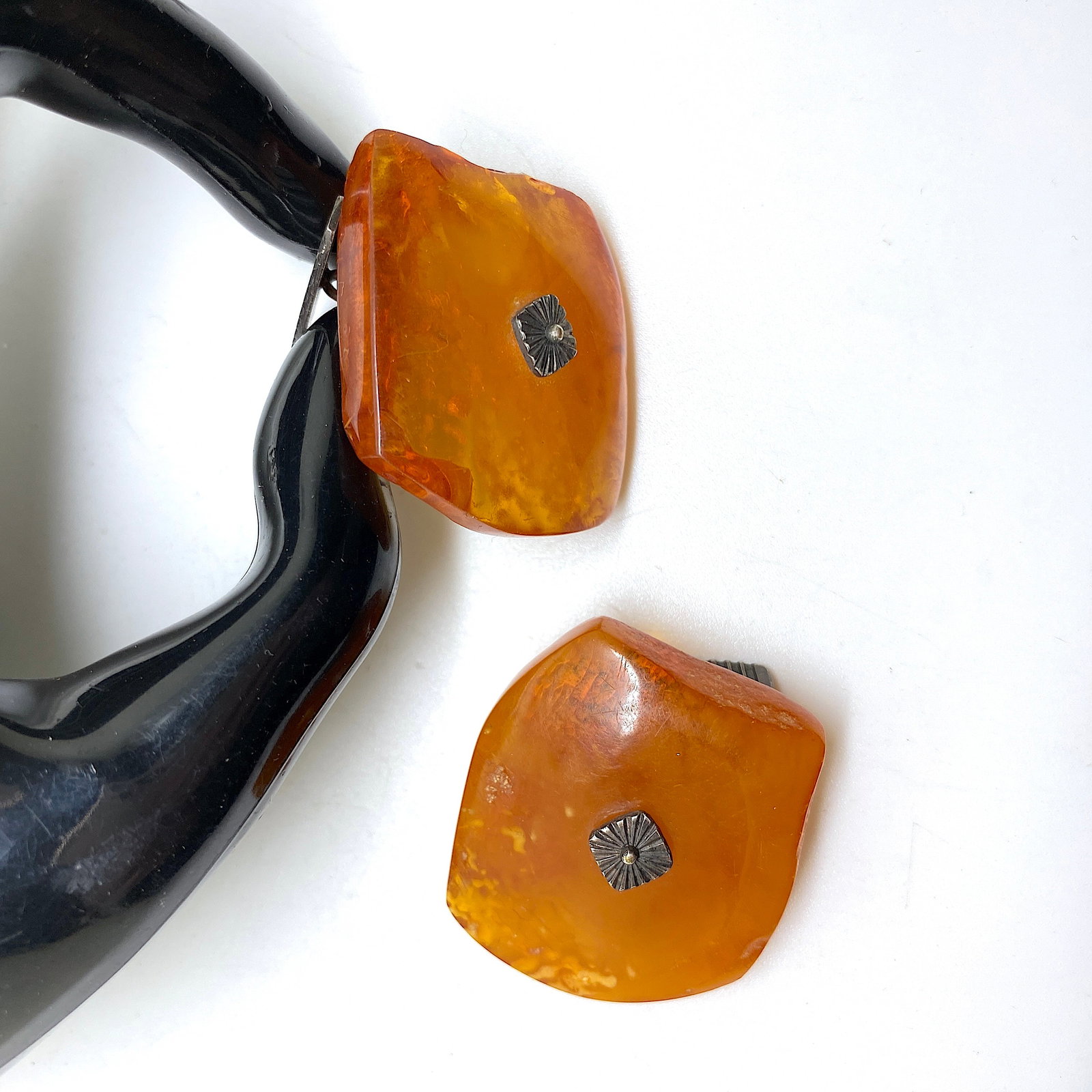 Exquisite Vintage Amber Cufflinks - 7