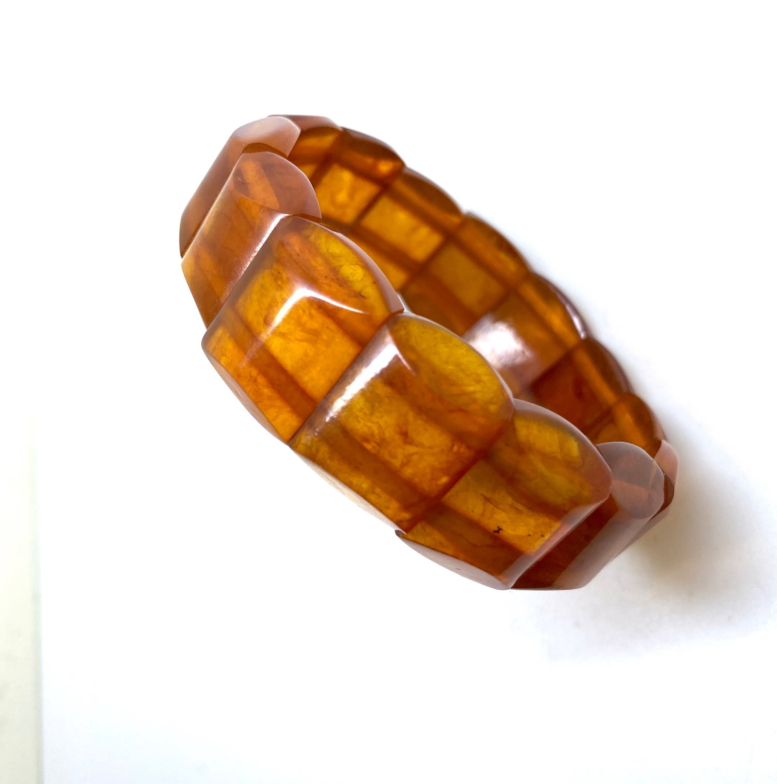 Grand Unique Vintage cut Amber bangle bracalet - 6