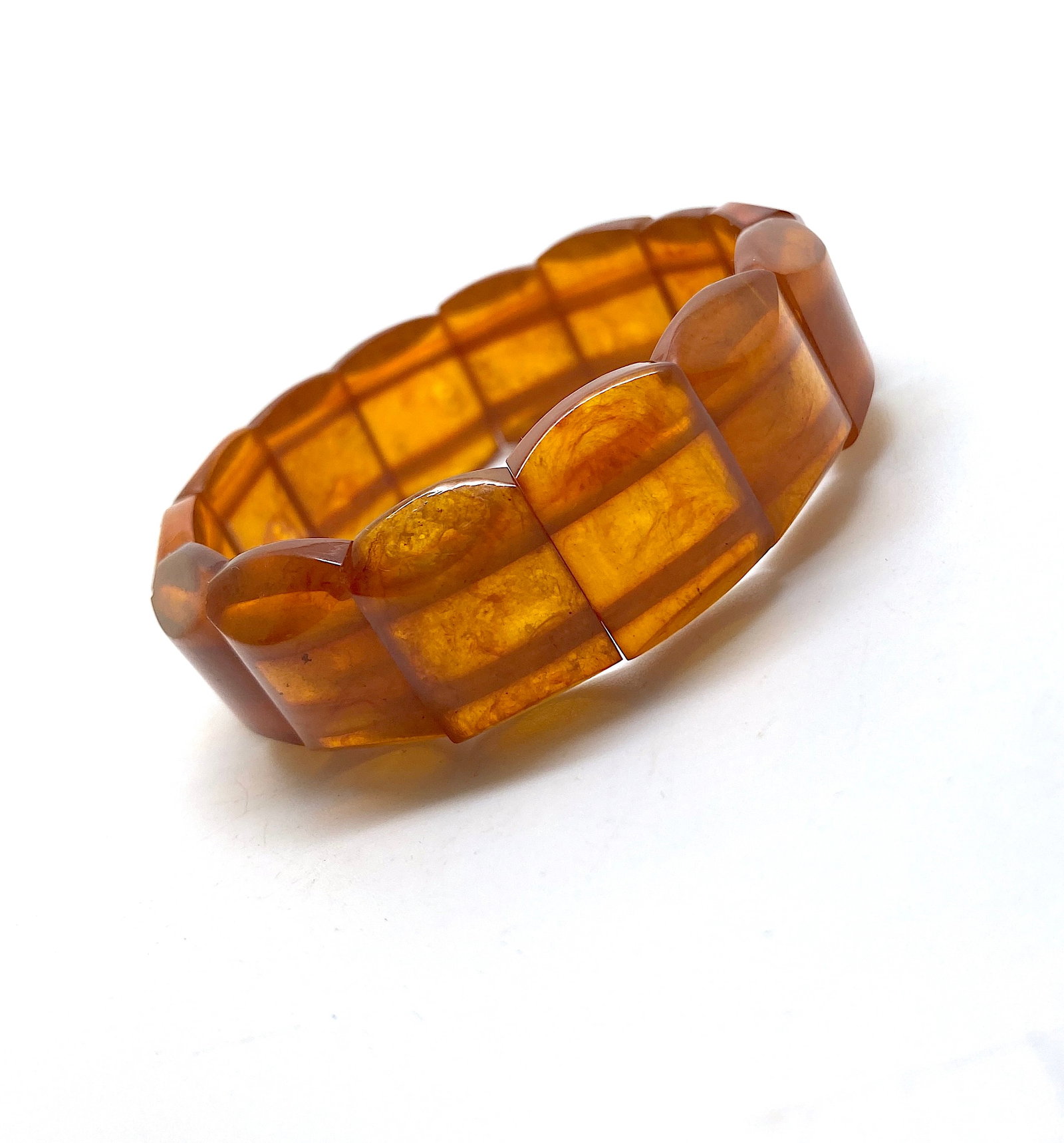 Grand Unique Vintage cut Amber bangle bracalet - 7