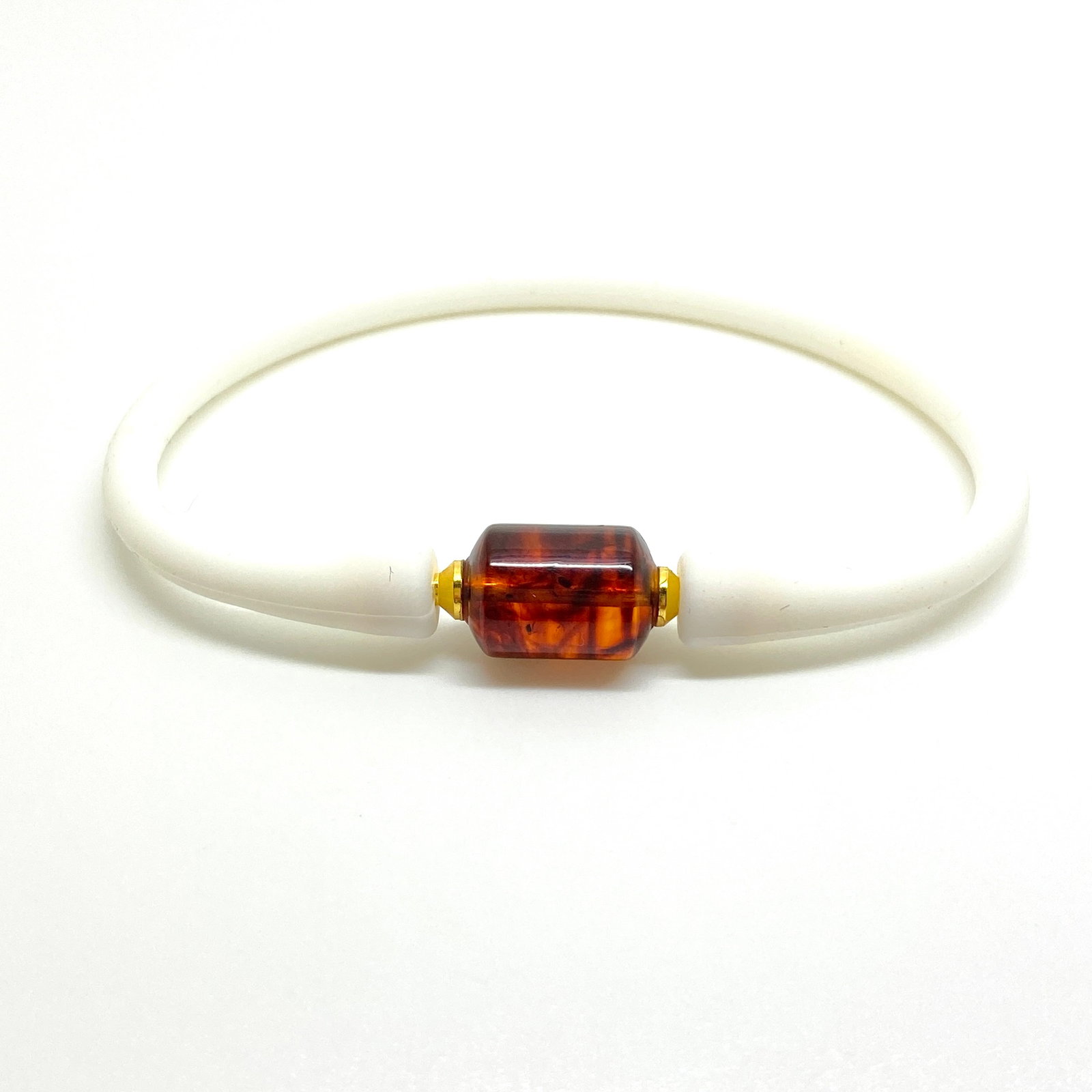 Extraordinary Amber Bracelet made from Doughnut shaped Amber bead - 6
