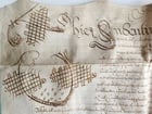 17th CENTURY MANUSCRIPT on VELLUM ANTIQUE LEGAL DOCUMENT in ENGLISH - 2