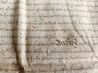 17th CENTURY MANUSCRIPT on VELLUM ANTIQUE LEGAL DOCUMENT in ENGLISH - 4