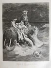 1870s BIBLE GUSTAVE DORE LLUSTRATED 2 VOLUMES MASSIVE FOLIO antique 230 plates - 10