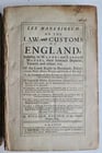 1726 LES MANERIORUM or LAW & CUSTOMS of ENGLAND by William Nelson antique folio (1 of 9)
