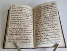 19th CENTURY FRENCH MANUSCRIPT BOOK antique De nos saintes constitutions 330 pp - 4
