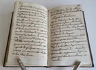 19th CENTURY FRENCH MANUSCRIPT BOOK antique De nos saintes constitutions 330 pp - 5