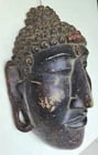 ASIAN THAI? ANTIQUE WOODEN MASK of BUDDHA hand carved BUDDAH - 2