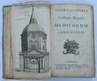 1721 PHARMACOPEIA in ENGLISH antique FOLIO: Title: 1721 PHARMACOPEIA in ENGLISH antique FOLIO Description: Pharmacopoeia. Collegii Reglais Medicorum Londinensis. London, 1721 Engraved frontispiece. Prospectus leaf signed Stanhope tipped in