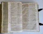 1770 BIBLE in GERMAN & LATIN ILLUSTRATED 2 FOLIO VOLUMES antique PIGSKIN BINDING - 4