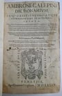 1585 LATIN DICTIONARY by AMBROSII CALEPINI DICTIONARUM antique VELLUM FOLIO: Title: 1585 LATIN DICTIONARY by AMBROSII CALEPINI DICTIONARUM antique VELLUM FOLIO Description: AMBROSII CALEPINI DICTIONARIUM Venice ; 1585 folio: 8.5 by 13" 206 lvs, 197 lvs, 17 lvs, [1], 42 lvs. Ve