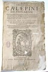 1585 LATIN DICTIONARY by AMBROSII CALEPINI DICTIONARUM antique VELLUM FOLIO - 4