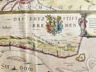 1640 MAP of GERMANY ELBE RIVER by WILLEM BLAEU antique AUTHENTIC hand colored - 3