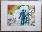 CREATION OF THE HUMAN RACE surreal COLOR PRINT vintage w/ SKELETON: Title: CREATION OF THE HUMAN RACE surreal COLOR PRINT vintage w/ SKELETON Description: Size (overall) 20 by 25 3/4" Excellent condition Powered by SixBit's eCommerce Solution Reserve: $48.00