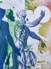 CREATION OF THE HUMAN RACE surreal COLOR PRINT vintage w/ SKELETON - 4
