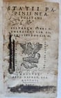 1559 STATII PAPINII NEAPOLITANI antique 16TH century ROMAN POETRY: Title: 1559 STATII PAPINII NEAPOLITANI antique 16TH century ROMAN POETRY Description: STATII PAPINII NEAPOLITANI SYLVARUM, THEBAIDOS, ACHILLEIDOS Lugduni; 1559 Full vellum binding, manuscript title