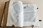 1567 ARISTOTLE COMMENTARY antique PIGSKIN BINDING w/ CLASPS rare 16th CENTURY - 6