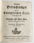 1791 CHRISTLICHE BETRACHTUNGEN antique Americana PHILADELPHIA GERMANTOWN: Title: 1791 CHRISTLICHE BETRACHTUNGEN antique Americana PHILADELPHIA GERMANTOWN Description: CHRISTLICHE BETRACHTUNGEN UBER DIE EVANGELISCHEN TEXTE by Erasmus Weichenhan Michael Billmeyer,