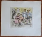 JEWISH WEDDING ORIGINAL SIGNED ETCHING by IRA MOSKOWITZ Judaica: Title: JEWISH WEDDING ORIGINAL SIGNED ETCHING by IRA MOSKOWITZ Judaica Description: Size of the image: 9 7/8 by 11 5/8" Overall size 15 by 17" Limited edition, numbered copy. Unframed. Signed in