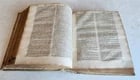 1710 LATIN FRENCH DICTIONARY antique w/ BLIND STAMPED VELLUM BINDING - 7