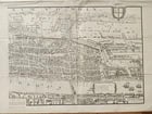 1860s MAP of LONDON in the REIGN of QUEEN ELIZABETH Old & New antique 30 by 40" - 2