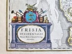 1640 FRISIA NETHERLANDS MAP by WILLEM BLAEU antique AUTHENTIC hand colored - 3