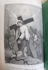 1870s PRAYER BOOK in GERMAN antique APPLIED BONE CROSS BINDING DIE HIMMELSPFORTE - 6