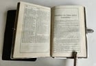 1880s HYMNAL in GERMAN antique DECORATIVE LEATHER BINDING w/ METAL EDGES - 12