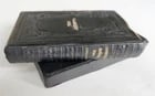 1880s HYMNAL in GERMAN antique DECORATIVE LEATHER BINDING w/ METAL EDGES - 2