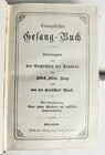 1880s HYMNAL in GERMAN antique DECORATIVE LEATHER BINDING w/ METAL EDGES - 6