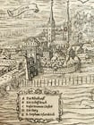 1572 LINDAU GERMANY MAP from SEBASTIAN MUNSTER COSMOGRAPHY antique - 3