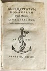 1559 ALDINE PRESS PAOLO MANUZIO antique 16th CENTURY Antiquitatum Romanarum (1 of 9)