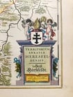 1640 MAP of GERMANY Abbey of Hersfeld WILLEM BLAEU antique AUTHENTIC handcolored - 2
