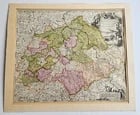 1720s MAP of GERMANY SAXONY by J.B.HOMANN antique AUTHENTIC hand colored - 2