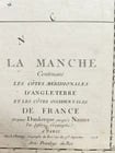 1778 MAP of FRANCE & ENGLAND antique LA MANCHE 20 3/4 by 29 1/2 inches - 3