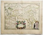 1640 MAP of GERMANY RAVENSBERG by WILLEM BLAEU antique AUTHENTIC hand colored (1 of 4)