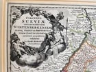 1720s MAP of GERMANY SWABIA by J.B.HOMANN antique AUTHENTIC hand colored: Title: 1720s MAP of GERMANY SWABIA by J.B.HOMANN antique AUTHENTIC hand colored Description: MAP CIRCULUS SUEVIAE ... Wirtembergensem Nuremberg: J.B. Homann, c. 1720s Hand colored Size 20 1/2 by 24