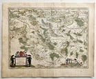 1640 MAP of FRANCE Longpendu Charolais by WILLEM BLAEU antique AUTHENTIC - 2