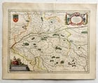 1640 MAP of FRANCE TOURAINE by WILLEM BLAEU antique AUTHENTIC hand colored - 2