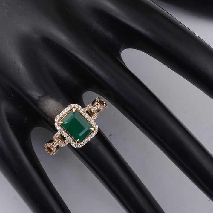 1.88 Ct Octagon Emerald 9K Gold Ring - 2