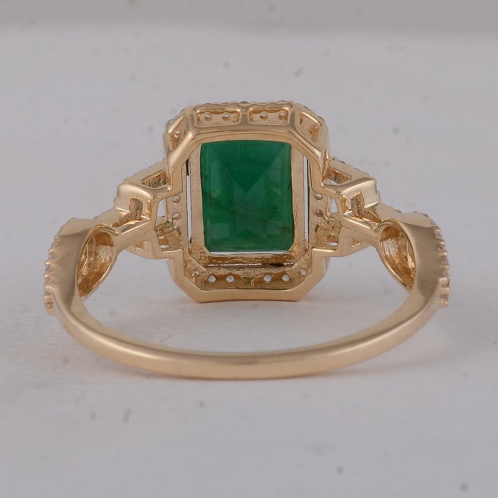 1.88 Ct Octagon Emerald 9K Gold Ring - 3