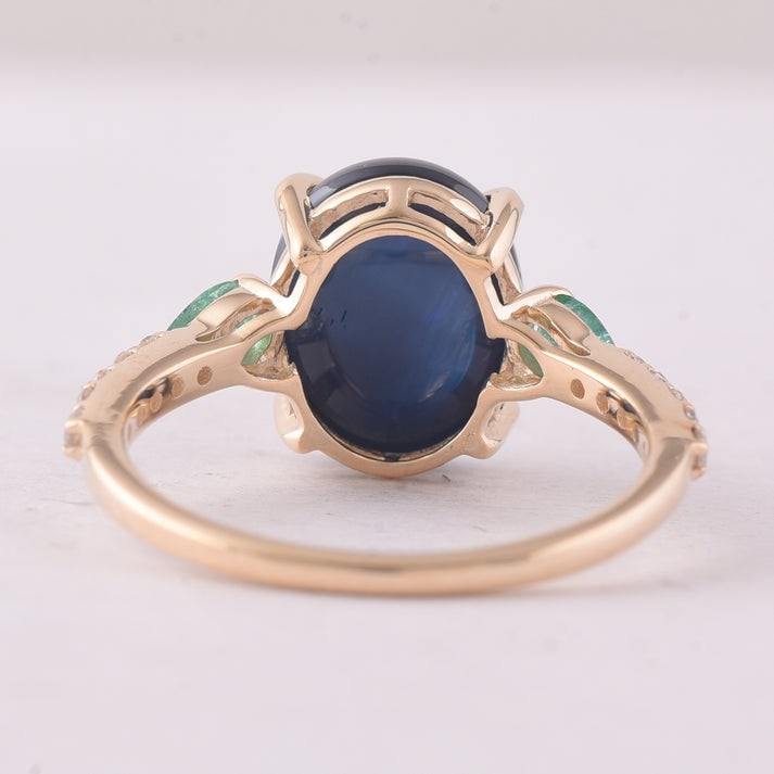 6.99 Ct Oval Sapphire 9K Gold Ring - 3
