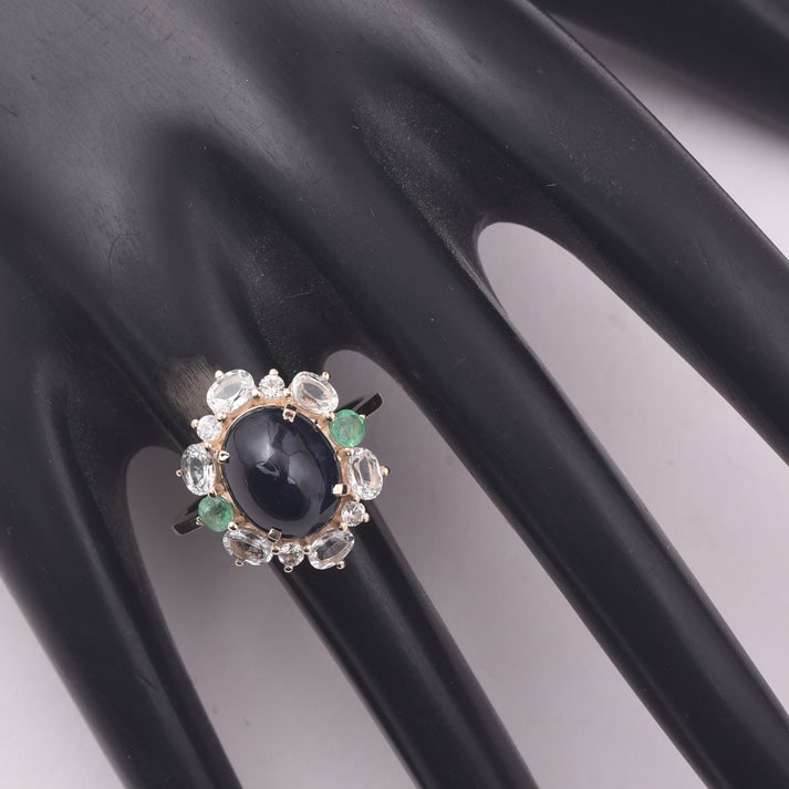 6.81 Ct Oval Sapphire 9K Gold Ring - 2