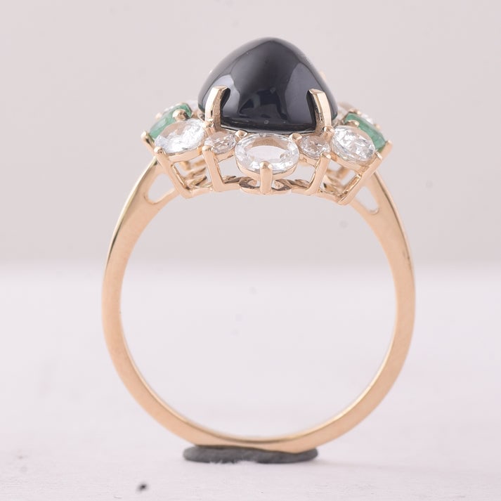 6.81 Ct Oval Sapphire 9K Gold Ring - 4