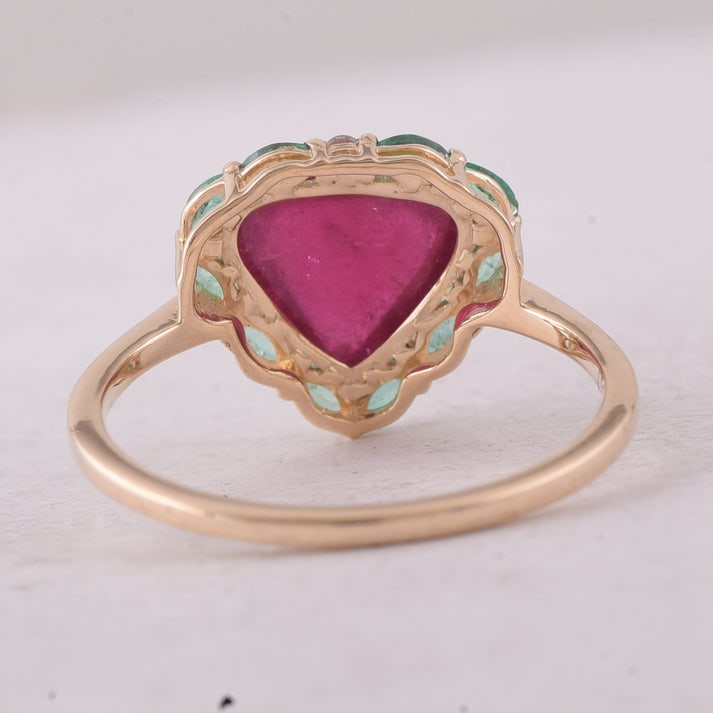 2.65 Ct Heart Tourmaline 9K Gold Ring - 3