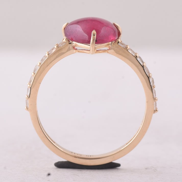 2.59 Ct Heart Tourmaline 9K Gold Ring - 3
