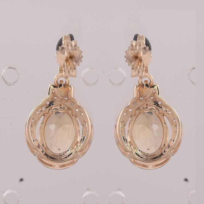 2.34 Ct Oval Tourmaline 9K Gold Earrings - 2