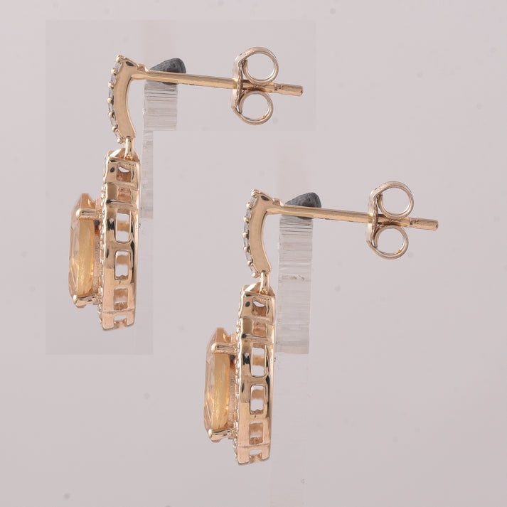 2.34 Ct Oval Tourmaline 9K Gold Earrings - 3