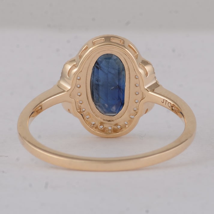 1.52 Ct Oval Sapphire 9K Gold Ring - 3